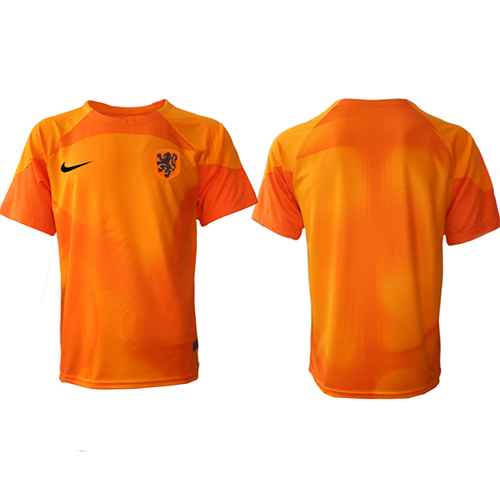 Niederlande Torwart Fußballbekleidung Auswärtstrikot WM 2022 Kurzarm